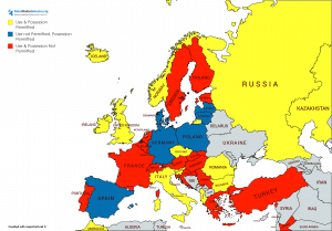 Europe radar detector laws map