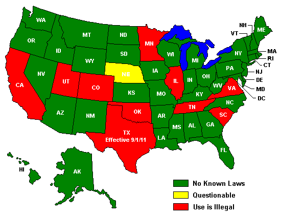 USA laser jammer laws