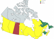 Canada Radar Detector Bands Map