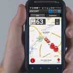 demo from inside escort live radar app on smartphone