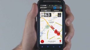 demo from inside escort live radar app on smartphone