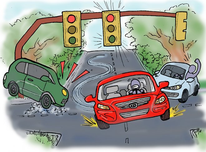 reckless driving cartoon