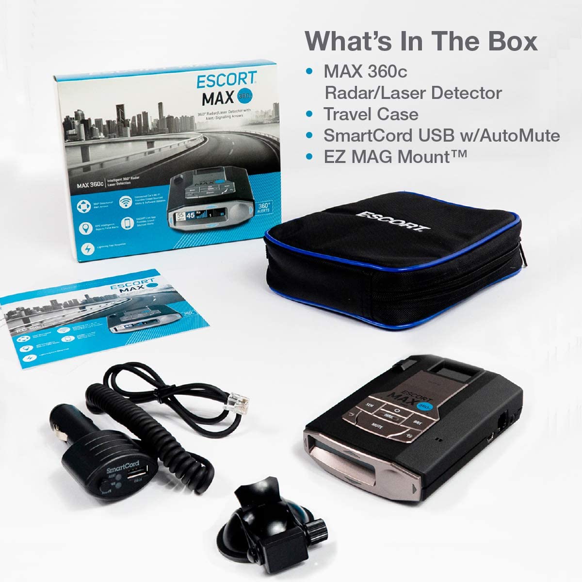 accessories that come with Escort Max 360C