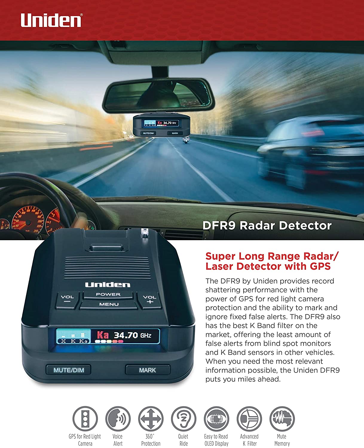 Uniden DFR9 list of features