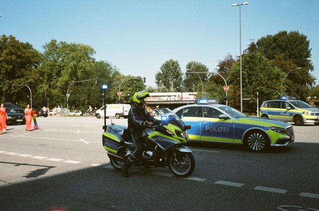 Traffic enforcer on the road