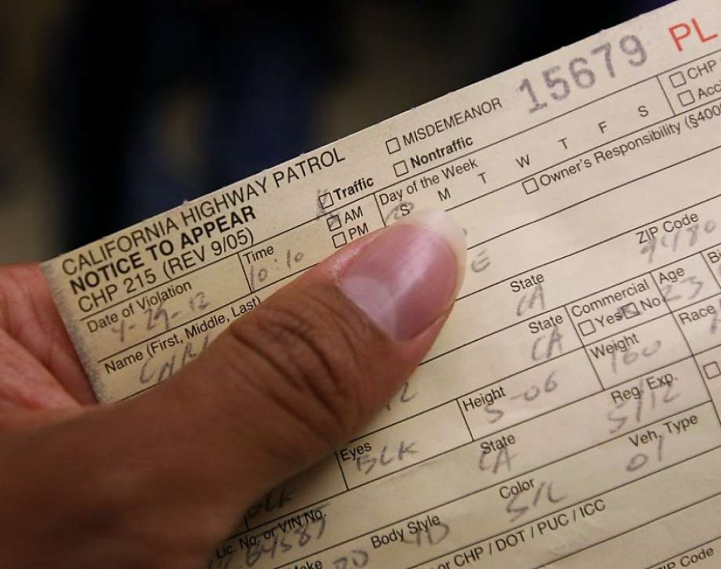 california speeding ticket