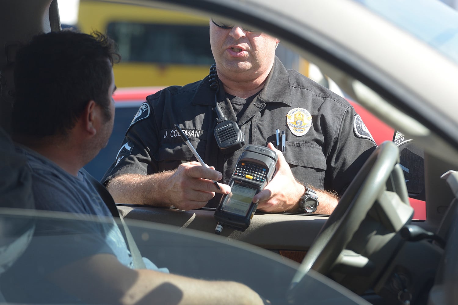 talking to officer about speeding ticket