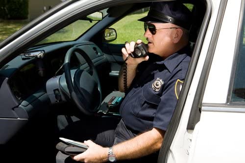 police talking on the radio