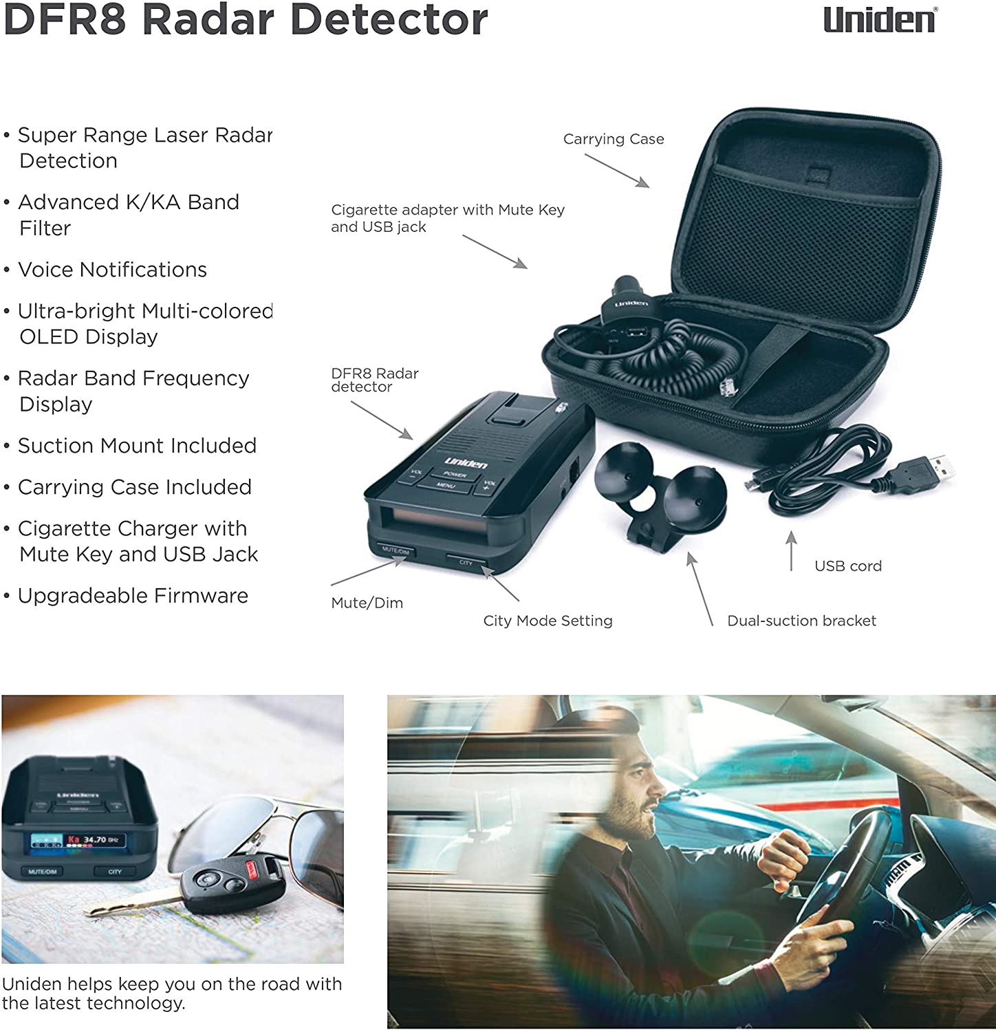 Uniden DFR8 features and accessories