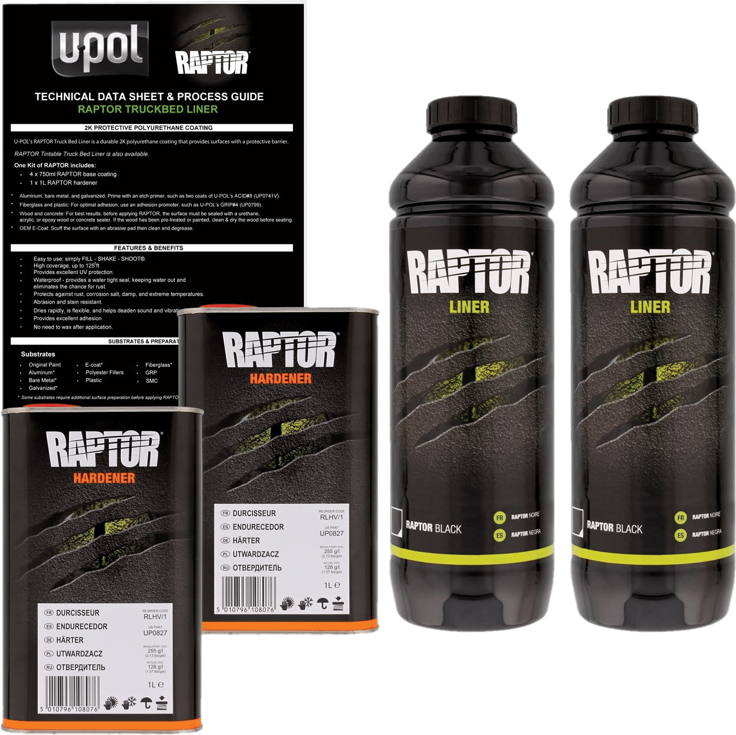U-POL Raptor Black Urethane Spray-On Truck Bedliner