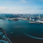 aerial photo of the San Diego Bay