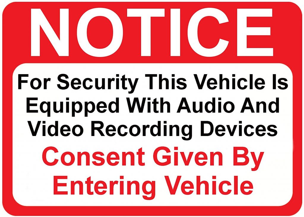camera recording sign