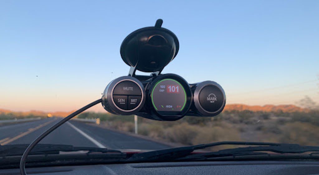 Picture of dashcam on windshield