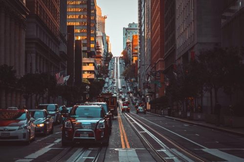 Cars in a street