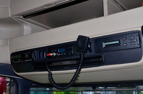 CB radio installed in a truck
