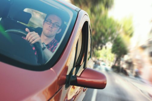 man while in a commute