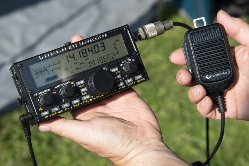 ham radio held in hand