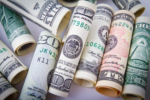 rolled US dollars