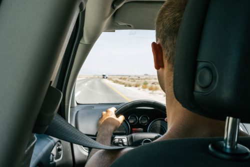 view behind the driver's seat